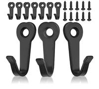 RMENOOR 10 Pcs Coat Hooks, Single Hanger Hook with 10 Screws No Rust Wall Mounted Hooks Retro Single Coat Hanger Iron Wall Hooks Picture Hooks Black Hooks for Bathroom Kitchen Garage Towel Hat Key