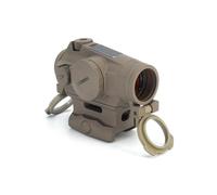 RMEO4T 1X20 mm Compact Red Dot Sight Solar Power with 1.41" Riser Scope Mount & Lower 1/3 Co-witnessSpacer, 4 Different Reticles, Fit 20mm Rail, Forairsoft,Hunting, Tan