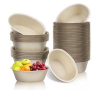 RMERVE 250 Pcs Disposable Paper Bowls,6Oz Bulk Bowls Disposable Bowls, Disposable Soup Bowls, Paper Bowls Disposable for Ice Cream Soup Salad Pasta Party Supplies Picnic Banquet Barbecues Pet Food