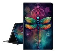 RMJKXQZG for Amazon Fire HD 10 Tablet Case with Auto Wake/Sleep Flexible-Angle Viewing Stand Ultra Thin Lightweight Hard Back Shell for Fire HD 10 Case for Women, Dream Dragonfly