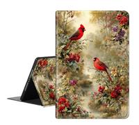 RMJKXQZG for Apple iPad Air 13 Inch Case (M3/M2-2025/2024 Release), Slim iPad 13 Protective Case with Stand Hard Back Shell for iPad Air 13, Auto Wake/Sleep, Cute Cardinal Red Birds