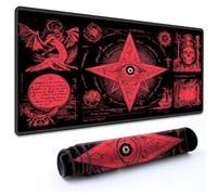 RMJKXQZG for MTG Playmat 24" x 14" with High Elastic Rubber Base Non-Slip Rubber Sole HD Printing for TCG Mat Magic Playmats MTG Game Mat, Red Eyes Demon Ship Skeleton