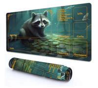RMJKXQZG for MTG Playmat with Zones 24" x 14" with High Elastic Rubber Base Non-Slip Rubber Sole HD Printing for MTG Mat Magic Mat Card Playmat Magic Playmat Mouse Pad, A Raccoon Gold Coin
