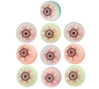 RmKbe 10pcs Halloween Eyeball Bouncy Balls Scary Realistic Eyes Glow in The Dark Eye Bouncing Balls Halloween Party Eyeballs Toys for Party Supplies (Random Color)
