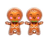 RmKbe 2 Pieces Christmas Gingerbread Man Foil Balloon Aluminum Foil Small Balloon Toy Christmas Balloon for Christmas Party Decorations
