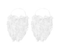 RmKbe 2 Pieces Santa's Beards White Fake Beard Christmas Santa Claus Beard Faux Mustaches Christmas Party Accessories for Teens Adults