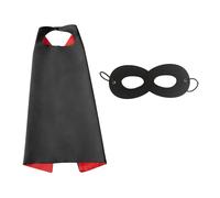 RmKbe 2pcs Children's Double Sided Red and Black Cape and Mask Superhero Theme Masquerade Cosplay Cloaks Halloween Party Kids Dress up Costumes for Boys Girls