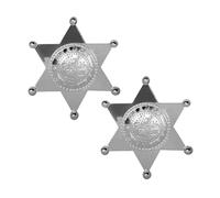 RmKbe 2pcs Deputy Sheriff Badge Police Badge Detective Badge Western Cowboy Badge Retro Hexagram Letter Alloy Brooch for Hat Clothing Party Decoration