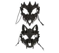 RmKbe 2pcs Halloween Skull & Werewolf Mask - Dragon God & Skeleton Half Face Animal Skull Masks for Masquerade Cosplay