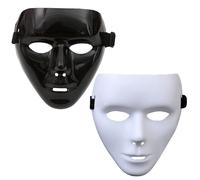 RmKbe 2pcs Hip Hop Mask Full Face Horror Mask Anonymous Masks Halloween Costume Fancy Dress Masks for Men Women