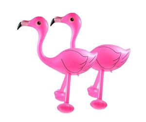 RmKbe 2pcs Inflatable Pink Flamingo Inflatable Toys Hawaiian Tropical Summer Luau Party Accessories for Pool Parties