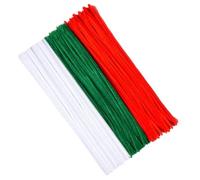 RmKbe 300pcs Red Green White Pipe Cleaners Chenille Creative Craft Pipe Cleaners DIY Pipe Art Decorations Christmas Pipe Cleaners for Kids Children (30cm x 6mm)