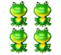 RmKbe 4pcs Frog Foil Walking Balloons Frog Shaped Foil Mylar Balloons Inflatable Jungle Animal Toy Birthday Party Decor for Children Toddler