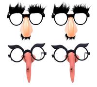 RmKbe 4pcs Halloween Nose Glasses and Witch Nose Glasses Funny Disguise Glasses with Nose Eyebrows Mustache for Halloween Party Decoration