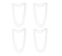 RmKbe 4pcs Pearl Necklaces 1920s Accessories Great Gatsby Drop Choker Beads Vintage Pearl Necklace Long Pearls Necklace for Party Accessories