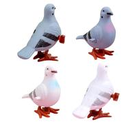RmKbe 4pcs Wind Up Pigeons Toy Spring Wind-up Bird Statue Funny Clockwork Pigeon Figures Festival Party Favors for Child Girl Boy (Random Color)