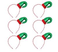 RmKbe 6pcs Sequin Elf Hat Headband Cute Christmas Elf Headband Creative Xmas Headwear Women Hair Hoop for Christmas Holiday Party Photo Booth