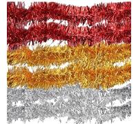 RmKbe Christmas Tinsel Garland Red Gold Silver Christmas Tree Garland Metallic Garland Hanging Decoration Shiny Glittery Tinsel Garland for Christmas Party (6)