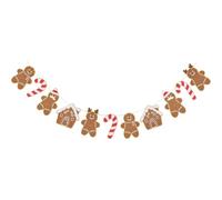 RmKbe Gingerbread Christmas Banner Christmas Paper Banners Gingerbread Man Designs Banner Hanging Xmas Decorations for Xmas Party