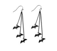 RmKbe Halloween Black Bat Vampire Dangle Earrings Long Tassel Dangle Earrings Scary Horror Earrings Halloween Costume Jewelry for Women Girls