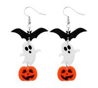RmKbe Halloween Ghost Earrings Pumpkin Ghost Acrylic Earrings Unique Funny Dangle Earring Cute Halloween Earring Jewelry for Women