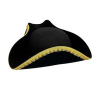 RmKbe Town Crier Pirate Tricorn Hat Colonial Style Fancy Dress Costume Accessory Historical Medieval Party Hat for Pirate Theme Party Halloween Cosplay