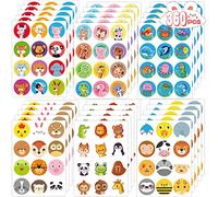 RMMD Cute Animal Circle Stickers - 30 Sheets for Cards, Envelopes, Boxes & Scrapbook - Teacher Reward & Party Favours