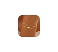 RMMD Gold Bracelet for Women Girls - Layered 18K Gold Plated Letter V Heart Initial Bracelet Charm Bracelet Gold Jewellery Jewelry for Women Birthday Christmas Valentines Day Gifts for Her