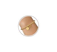 RMMD Gold Bracelets for Womens - 18K Gold Plated Initial Bracelet Handmade Beaded Bow Charm C Bracelet Jewellery for Women Birthday Gifts Mother Gifts for Women Teen Girls