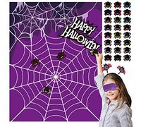 RMMD Halloween Games for Kids, Halloween Party Game Pin The Spider on Web
