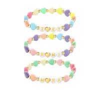 RMMD K Pops DemOn-Hunters Merch Move Inspired Bracelets Stretch Friendship BFF Beaded Bracelets Heart Letter Charm Bracelet Jewelry Accessories Gifts for Fans