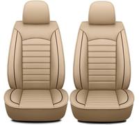 RMPKF 2Pcs Car Seat Covers for Autoper Renault Captur, PU Leather Seat Cushion Protectors Waterproof Interior Accessories,E/Beige