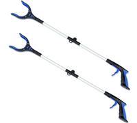 RMS 2 Pack 34 Inch Extra Long Reacher Grabber - Foldable Gripper and Reaching Tool with Rotating Jaw