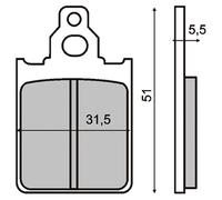 Rms Classic Piaggio Quartz 50cc/vespa Px 125cc 225100160 Organic Brake Pads