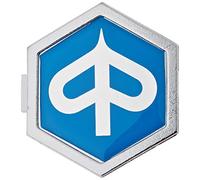 RMS Emblem “Piaggio” hexagonal cascade aluminium, e.g. plug 32x37 mm for Vespa PX T5 ET2 ET4 etc.