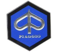 RMS Emblem “Piaggio” hexagonal cascade aluminium, self-adhesive 49x43 mm for Vespa sprint/rally etc.