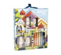 RMS International Bluey Colour in Squishems Set - Includes Bluey, Bingo, Bandit & Chilli Squishems, 6 Felt Tip Pens & Sticker Sheet- Childrens Creative Play Gift 3+