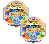 RMS International Crazy Fun Mystery Squishy Dumpling 2 Pack, Blue Holographic, 10cm Dumpling Squishy in Sealed Steamers, 7 to Collect, Find the Blue Holographic One, Age 3+