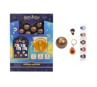 RMS International Harry Potter Large Vending Machine - Surprise Capsule Dispenser with Gold Mystery Balls | Includes Keychains, Temporary Tattoos & Pencil Toppers | Magical Gift for Kids & Fans 3+