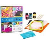 RMS International Original Art by U - Screen Printing Kit Stencils Acrylic Paints Mesh Frame Print Designs on Cards, T-Shirts, Cushions & More Creative Arts & Craft Gift Children Adults 10+, Multi