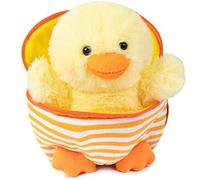 RMS International Plush Easter Chick in Egg 18cm Soft Cuddly Flip Toy Spring Gift Basket Hamper Filler Reveal Plush for Children Party Prizes Seasonal Decoration