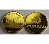 RMS LUSITANIA, CUNARD 24ct Gold Commemorative Coin Albums/50p Collectors, Coin Hunt. Ocean Liner, WW2