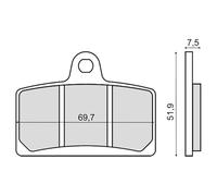 Rms Peugeot Xr7 50cc 225103163 Sintered Brake Pads Silver