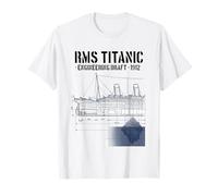 RMS Titanic 1912 Engineering Draft Ship Blueprint T-Shirt
