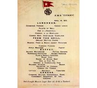 RMS Titanic Survivors Menu Replica 1912 - White Star Line Reprint, Signed by Survivors, Iconic Display Piece (8.3" x 11.7") A4 Unframed
