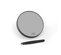 RMTL 20X Magnifying Mirror With Tweezer & Suction Cups, Magnifier Mirror for Eyebrows Tweezing, Makeup, Eye Makeup, Bathroom Saving | Travel Magnifying Mirror | Small Mirror | Hand mirror (20X)