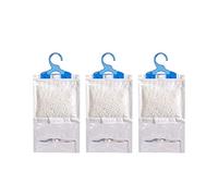 RMTL Hanging Interior Wardrobe Dehumidifier with Strong Hook & Leak Proof Storage Bag Perfect forStop Damp, Mildew, Mould & Condensation for Wardrobe (Pack of 3)