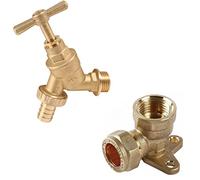 RMTL Outdoor Garden Tap Hose Union Bib Tap 1/2inch BSP with Compression Wallplate Elbow