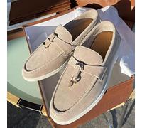 RMUNSK Summer Walk Shoes Women Loafers Suede Causal Moccasin Mmtal Lock Beanie Shoes Comfortable Soft Sole Flat Shoes Plus Size