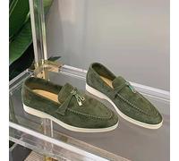RMUNSK Summer Walk Shoes Women Loafers Suede Causal Moccasin Mmtal Lock Beanie Shoes Comfortable Soft Sole Flat Shoes Plus Size